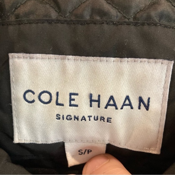 COLE HAAN Sz S Loose Packable Cap Hooded Drawstring Waffle Lining Rain Coat - Picture 2 of 13